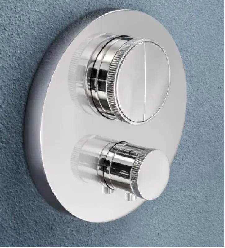 SB Push Round Vgradni termostatski ventil z gumbom za preklop in regulacijo prostornine krom 1208955056