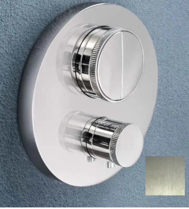 SB Push Round Vgrajena termostatska pipa s stikalom na gumb in regulatorjem volumna RVS 1208955060