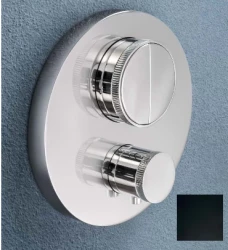 SB Push Round Vgradni termostatski ventil s pritisnim preklopnikom in regulatorjem prostornine, mat črna 1208955065