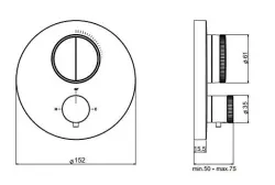 SB Push Round Vgrajen termostatski ventil s preklopnim gumbom in regulatorjem prostornine mat bela 1208955067