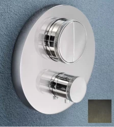 SB Push Round Vgradni termostatski ventil z gumbom za preklop in regulatorjem volumna PVD brušeno pištolsko kovinsko 1208955073