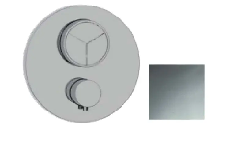 SB Push Round Vgrajen termostatski ventil z gumbom, 3-smerni preklopnik in regulator volumna krom 1208955074