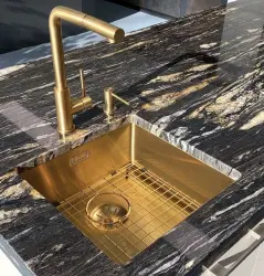 Lorreine odtočno stojalo za pomivalno korito PVD zlato zlato stojalo za pomivalno korito 34x40cm 1208955089