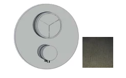 SB Push Round vgradni termostatski ventil s potisnim gumbom, 3-smernim preklopnikom in regulatorjem prostornine PVD gun metal 1208955121