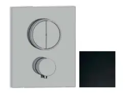SB Push Square Vgradni termostatski ventil z gumbom za preklop in nastavitvijo prostornine, mat črna 1208955126