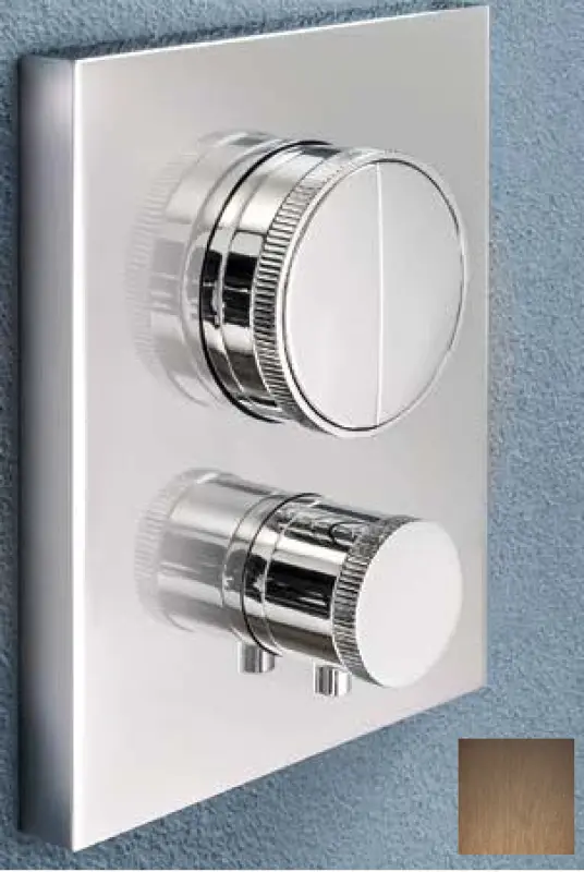 SB Push Square Vgradni termostatski ventil z gumbom za preklop in regulatorjem prostornine PVD baker 1208955128