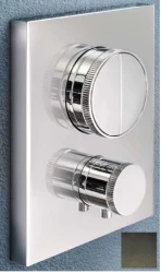 SB Push Square Vgradni termostatski ventil z gumbom za preklop in regulatorjem prostornine PVD gun metal 1208955131