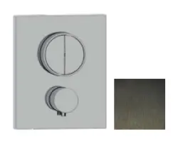 SB Push Square Vgradni termostatski ventil z gumbom za preklop in regulatorjem prostornine PVD gun metal 1208955131