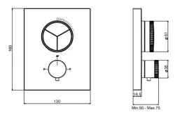 SB Push Square Inbouw thermostaatkraan met drukknop 3 weg omsteller en volumeregelaar chroom 1208955132.

SB Push Square vgrajena termostatska pipa s pritiskom na gumb, 3-smernim preklopnikom