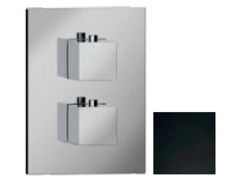 SB Universale Square Vgradni termostatski ventil z 2 izhodi mat črna 1208955144