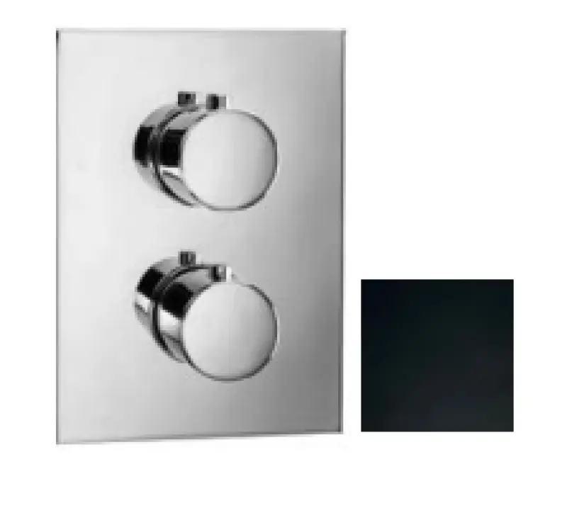 SB Universale Round on Square Vgradni termostat z 2 izhodi mat črna 1208955157