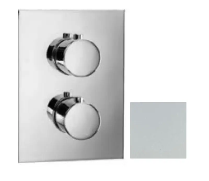 SB Universale Round on Square Vgradni termostatski ventil z 2 izhodi, mat bela 1208955158