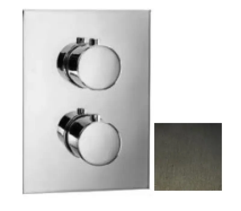 SB Universale Round on Square Vgradni termostatski ventil z 2 izhodi PVD gun metal 1208955161