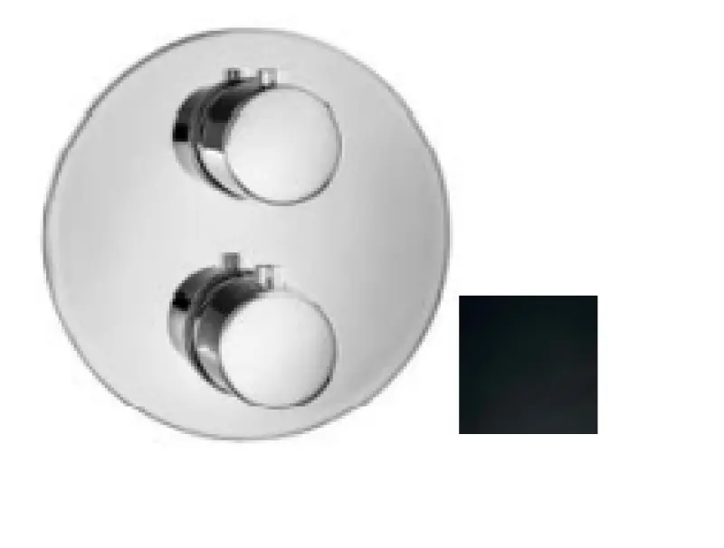 SB Universale Rond Inbouw thermostaatkraan met 2 uitgangen mat zwart 1208955164