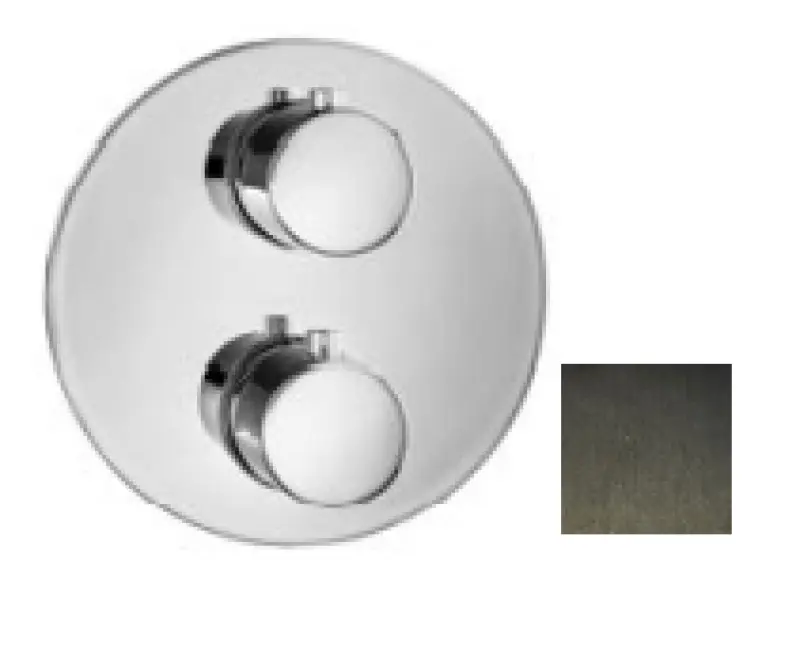 SB Univerzalna okrogla vgradna termostatska pipa z 2 izhodi PVD gun metal 1208955168