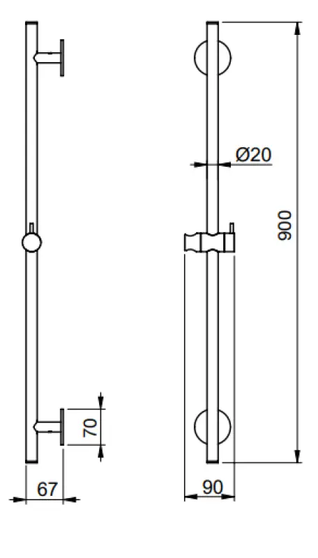SB Rubinetterie Universale L900 glisna palica PVD zlato 316 1208955241