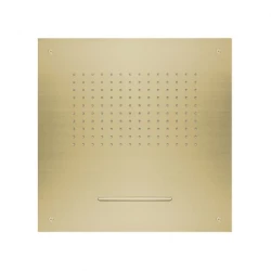 SB Square 316 Vgrajena deževna prha z vodnim slapom 50x50cm stropna pršna glava PVD zlata 1208955319