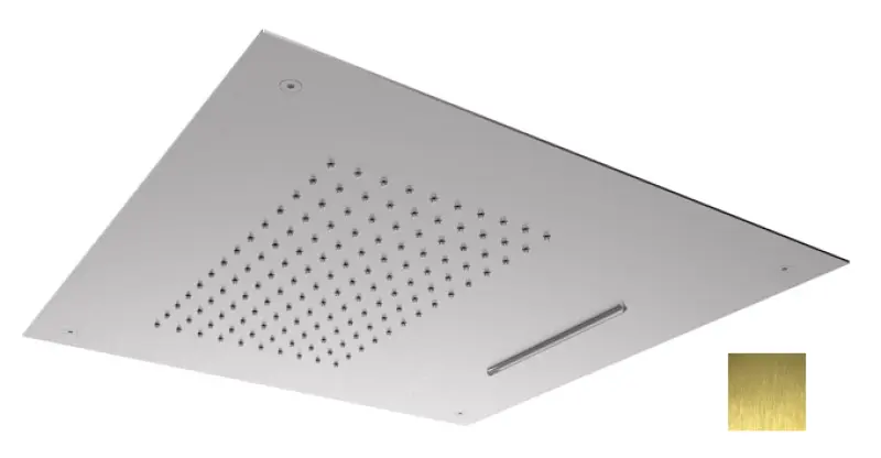 SB Square 316 Vgrajena deževna prha z vodnim slapom 50x50cm stropna pršna glava PVD zlata 1208955319