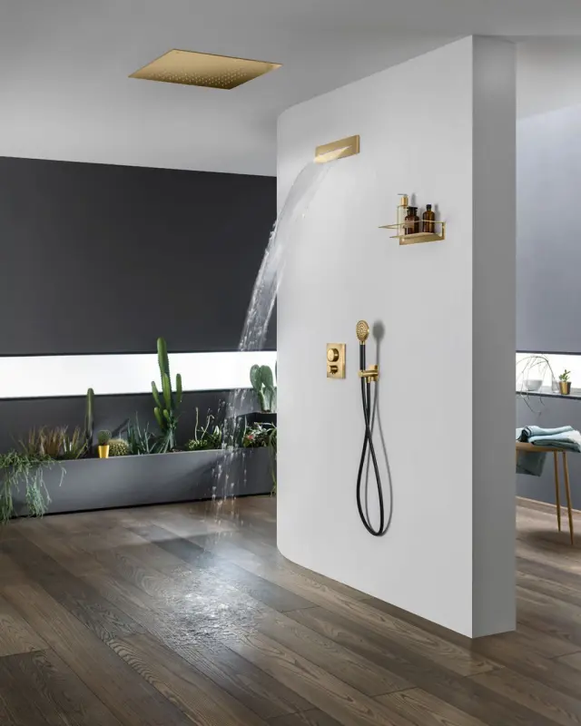 SB Square 316 Deževna prha vgradna 50x50cm PVD zlato 1208955322