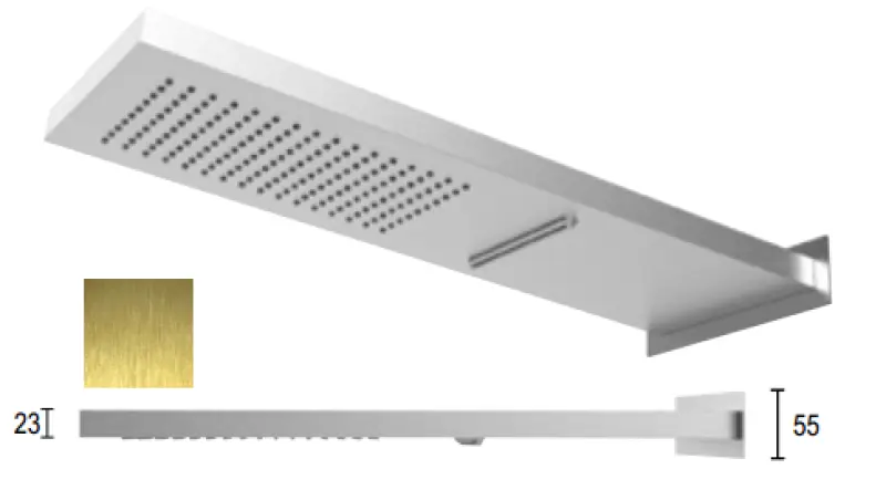 SB Square 316 Deževna prha z zidno povezavo in slap prho PVD zlata 1208955331