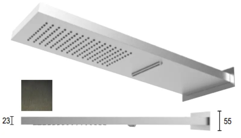 SB Square 316 Deževna prha z zidno povezavo in slap prho PVD gun metal 1208955332