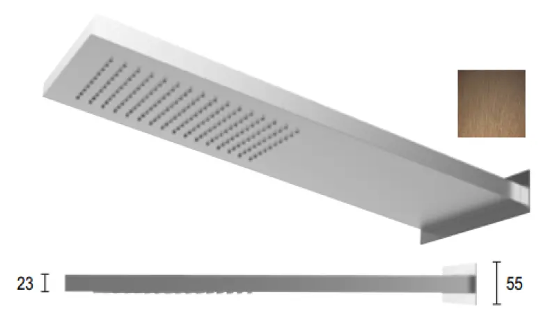 SB Square 316 Deževna prha z zidno povezavo glavna prha PVD baker 1208955333