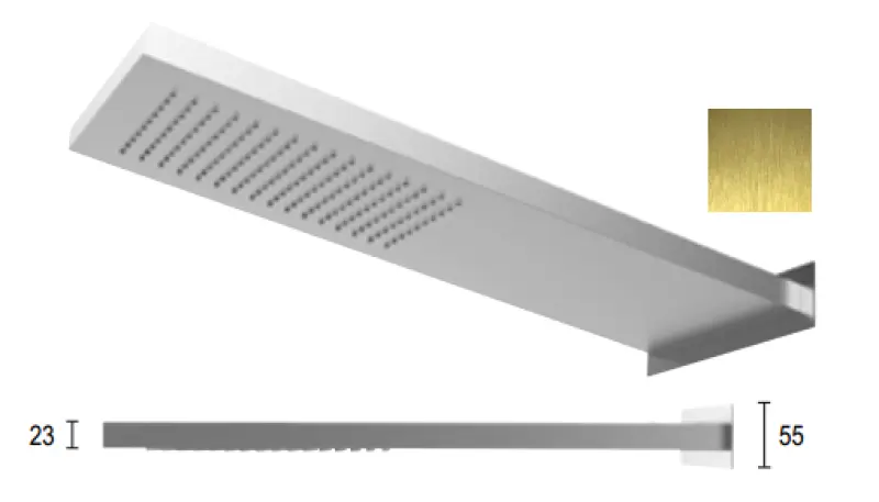 SB Square 316 Deževna prha s stensko povezavo glavne prhe PVD zlato 1208955334