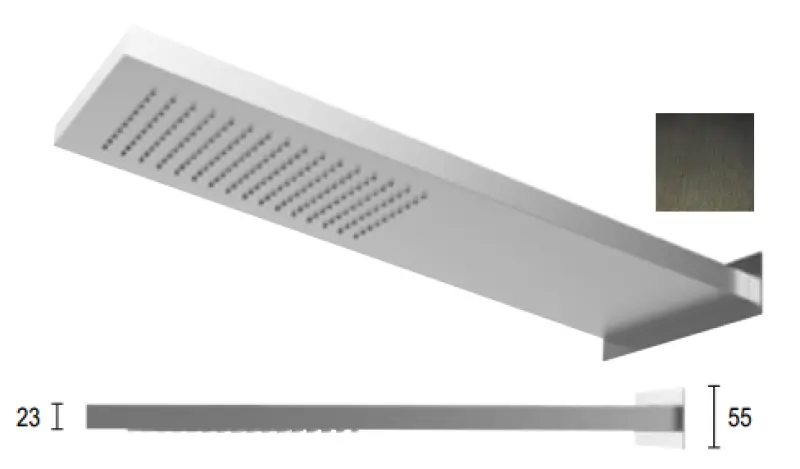 SB Square 316 Deževna prha z zidno montažo glave prhe PVD gun metal 1208955335