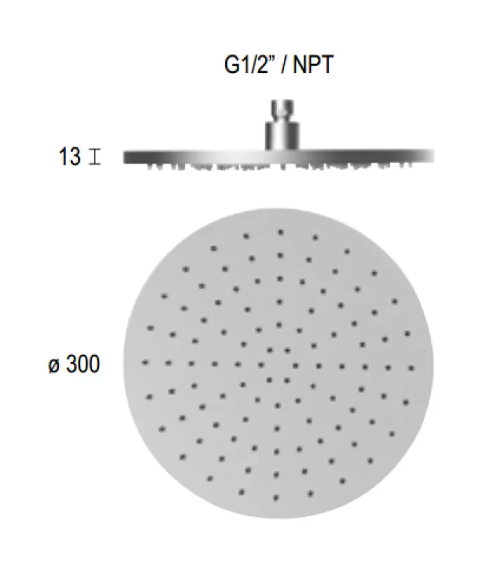 SB Round 316 Deurkop za prho 30cm PVD gun metal 1208955346