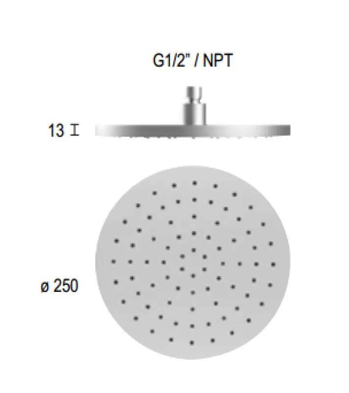 SB Round 316 Deževna prha, zgornja prha 25 cm PVD baker 1208955347