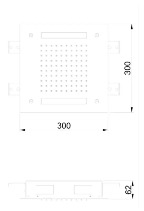 SB Easy Chromotherapy Regen tuš vgradni 30x30cm PVD Gun Metal 1208955432