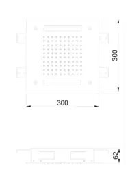 SB Easy Regen tuš vgradni 30x30cm PVD Baker z osvetlitvijo 1208955441