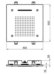 SB Chromoterapija ingebouwde Regendouche met 3 straalmodi 50x50 cm Mat Wit 1208955446