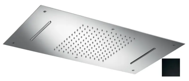 SB Chromoterapija vgrajena deževna prha z dvojnim slapom Mat Črna 1208955451