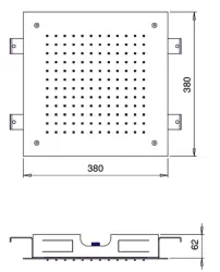 SB Chromoterapija vgrajena deževna prha z dvojno vodno zaveso PVD Zlato 1208955461