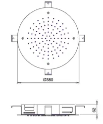 SB Round Kromoterapija Deževna prha vgradna Mat Črna 1208955469