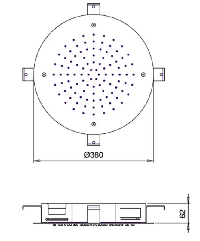 SB Round Kromoterapija Deževna prha vgradna Mat Črna 1208955469
