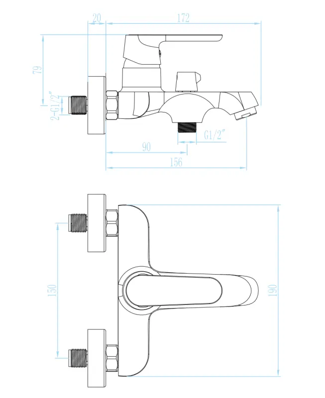Aquadesign Tours kopalniški mešalnik za kopalnico, mat črn