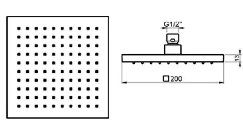 SB Rubinetterie Deževna prha Eco Air varčna kvadratna deževna prha mat bela 20x20cm 1208955527