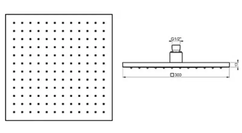 SB Rubinetterie Deževna prha Eco Air varčna kvadratna deževna prha mat bela 30x30cm 1208955531