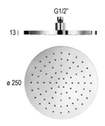 SB Ronde Messing Regendouche Hoofddouche 25 cm Mat Črna 1208955609