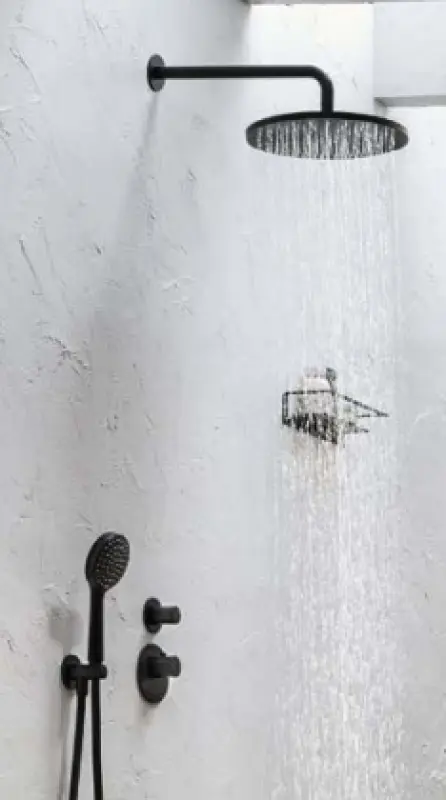 SB Round Messing Deževna prha glava 30 cm Mat Črna 1208955622