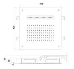 SB Wire Temptation XL vgradna deževna prha z dvema curkoma PVD Gun Metal 1208955678