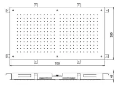 SB Temptation Vgrajena deževna prha pravokotna 700x380mm PVD Baker 1208955703