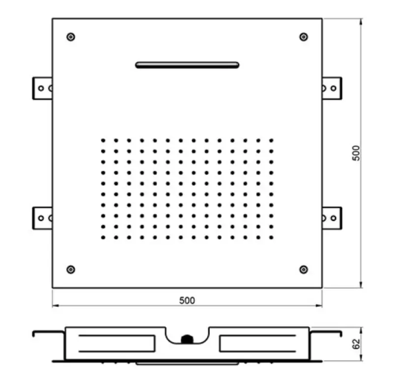 SB Square XL vgradna deževna prha z dvema curkoma Mat Črna 1208955767