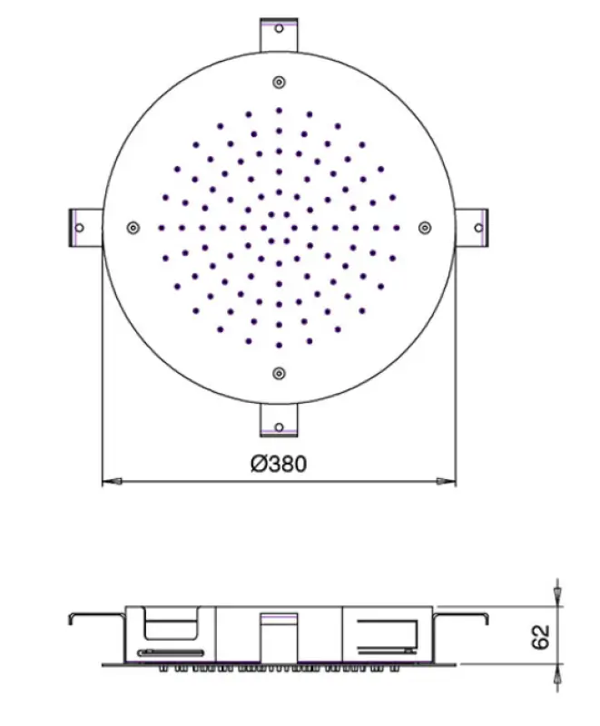 SB Round Temptation Vgrajena Deževna Prha 38 cm Mat Črna 1208955799