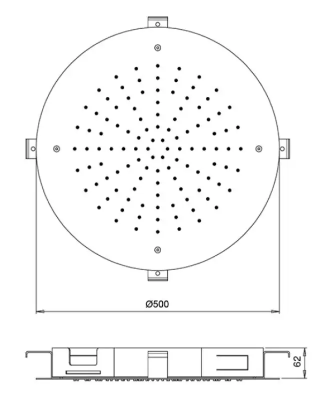 SB Round Temptation Vgradna Deževna prha 50 cm Mat Črna 1208955806