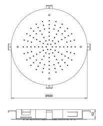 SB Round Temptation vgrajena deževna prha 50 cm mat bela 1208955807