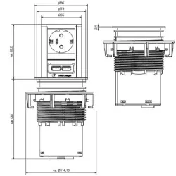 Lift/USB vgradna vtičnica