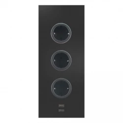 Indux Energijski steber 3ST29 s 3 vtičnicami in 2 USB priključkoma Črna